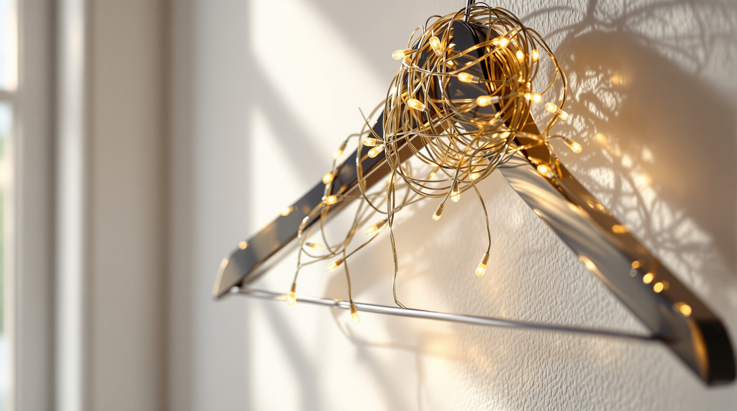 Ranger les guirlandes électriques : la technique du cintre pour ne plus jamais les emmêler